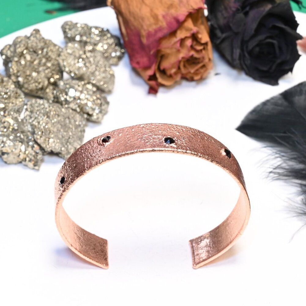 Garnet Swarovski Crystal Copper Cuff Bracelet - Picture 5 of 5
